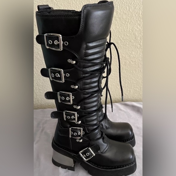 Jeffrey Campbell Gakactix B Platform Buckle Knee High Boots $400 - Picture 9 of 14